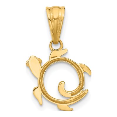 14K Yellow Gold Turtle Pendant – view 4