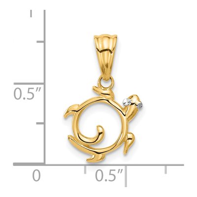 14K Yellow Gold Turtle Pendant – view 5