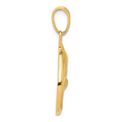 14K Yellow Gold Cut-Out Dolphin Pendant – view 2