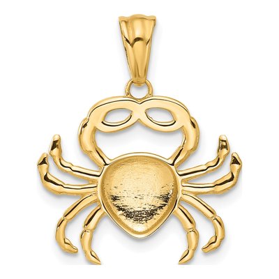 14K Yellow Gold Crab Pendant – view 4
