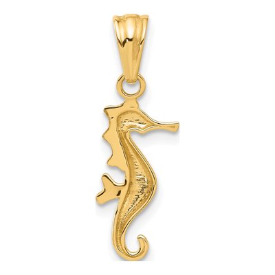 14K Yellow Gold Seahorse Pendant – view 4