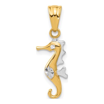 14K Yellow Gold Seahorse Pendant
