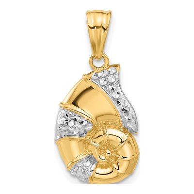 14K Yellow Gold Nautilus Shell Pendant
