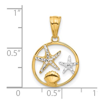 14K Yellow Gold Starfish Seashell Pendant – view 5