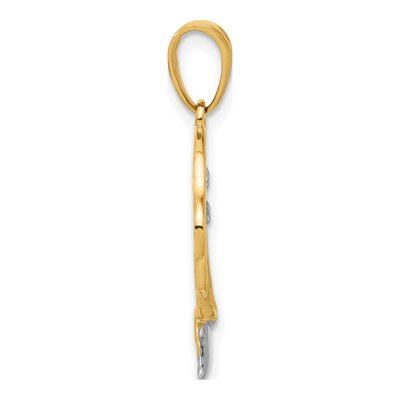 14K Yellow Gold Palm Tree Heart Pendant – view 3