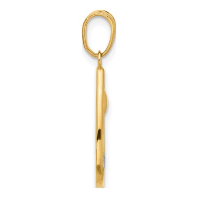 14K Yellow Gold Ocean Teardrop Pendant – view 3