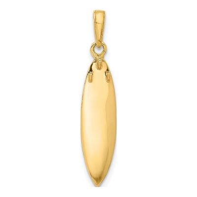 14K Yellow Gold 3D Surfboard Pendant – view 4