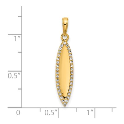 14K Yellow Gold 3D Surfboard Pendant – view 6