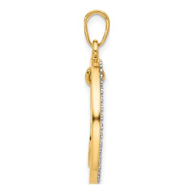 14K Yellow Gold Diamond-Cut Anchor Pendant – view 3