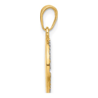 14K Yellow Gold Diamond-Cut Compass Pendant – view 3
