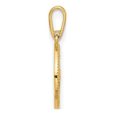 14K Yellow Gold CZ Compass Pendant – view 3