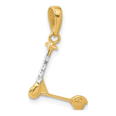 14K Yellow Gold 3-D Scooter Pendant
