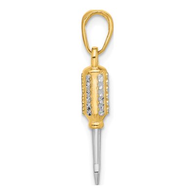 14K Yellow Gold Diamond-Cut 3D Screwdriver Pendant – view 3