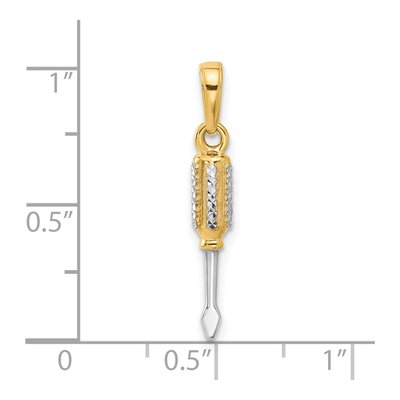 14K Yellow Gold Diamond-Cut 3D Screwdriver Pendant – view 6