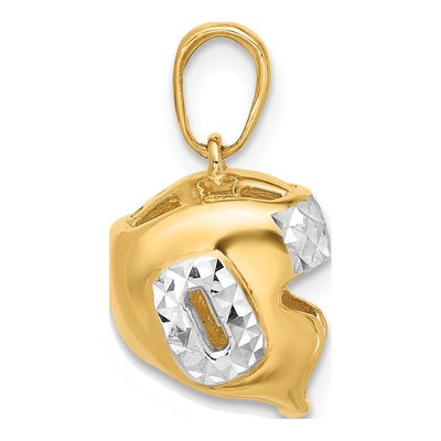 14K Yellow Gold Wrestling Helmet Pendant – view 3