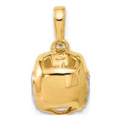 14K Yellow Gold Wrestling Helmet Pendant – view 4