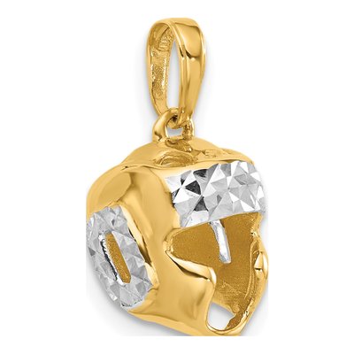 14K Yellow Gold Wrestling Helmet Pendant – view 5