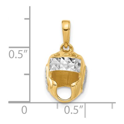 14K Yellow Gold Wrestling Helmet Pendant – view 6