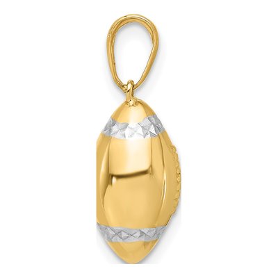 14K Yellow Gold 3D Football Pendant – view 2