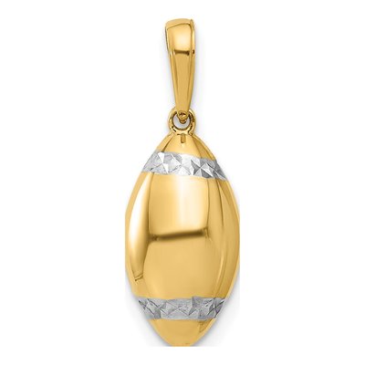 14K Yellow Gold 3D Football Pendant – view 3