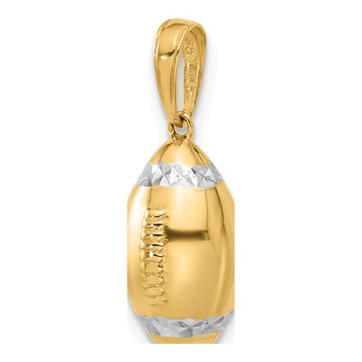 14K Yellow Gold 3D Football Pendant – view 4