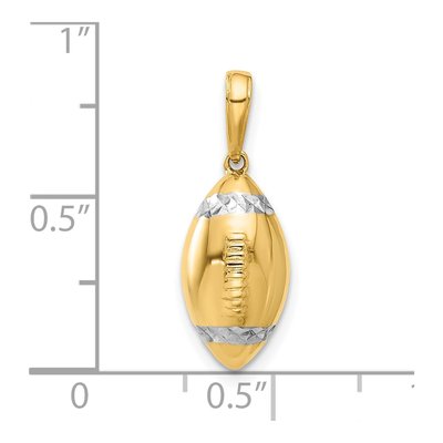 14K Yellow Gold 3D Football Pendant – view 5