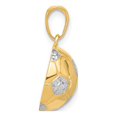 14K Yellow Gold Diamond-Cut Soccer Ball Pendant – view 3