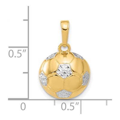 14K Yellow Gold Diamond-Cut Soccer Ball Pendant – view 6