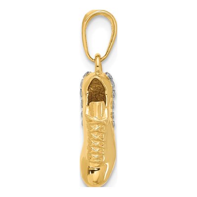 14K Yellow Gold Diamond-Cut Soccer Cleat Pendant – view 2