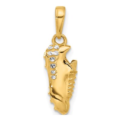 14K Yellow Gold Diamond-Cut Soccer Cleat Pendant – view 3