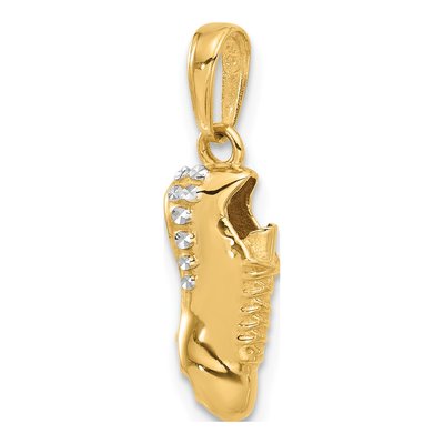 14K Yellow Gold Diamond-Cut Soccer Cleat Pendant – view 4