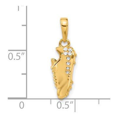 14K Yellow Gold Diamond-Cut Soccer Cleat Pendant – view 5