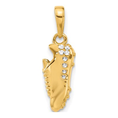 14K Yellow Gold Diamond-Cut Soccer Cleat Pendant