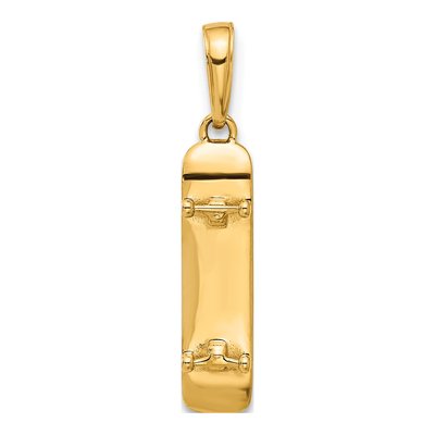14K Yellow Gold Skateboard Pendant – view 4
