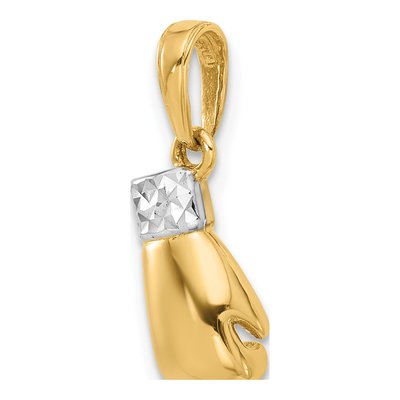 14K Yellow Gold Diamond-Cut Boxing Glove Pendant – view 5