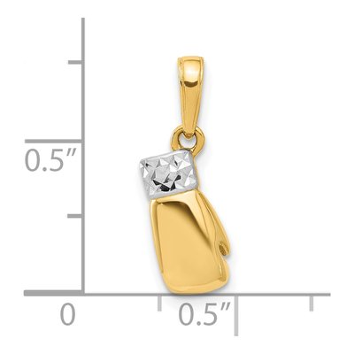 14K Yellow Gold Diamond-Cut Boxing Glove Pendant – view 6