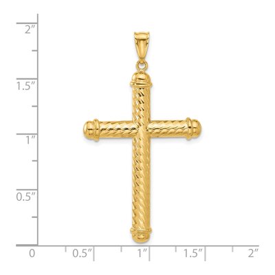 14K Yellow Gold Diamond-Cut Cross Pendant – view 6