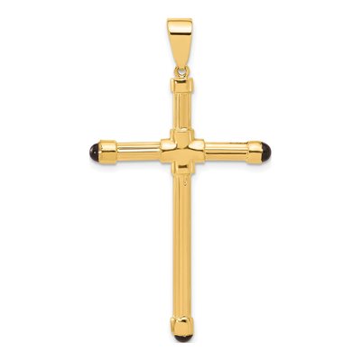 14K Yellow Gold Black Onyx Cross Pendant – view 4