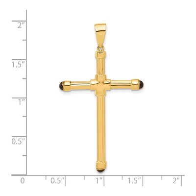 14K Yellow Gold Black Onyx Cross Pendant – view 5