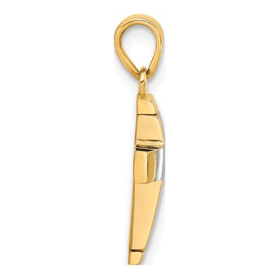 14K Two-Tone Gold Cross Pendant – view 3