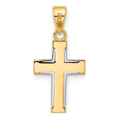 14K Two-Tone Gold Cross Pendant – view 4