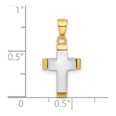 14K Two-Tone Gold Cross Pendant – view 5
