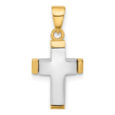 14K Two-Tone Gold Cross Pendant
