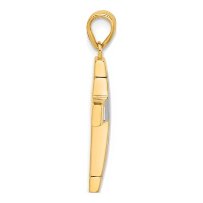 14K Two-Tone Gold Cross Pendant – view 3
