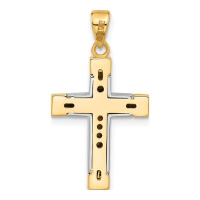 14K Two-Tone Gold Cross Pendant – view 4