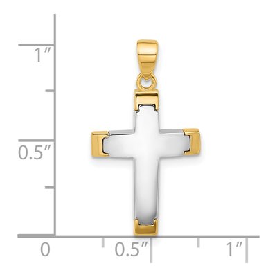 14K Two-Tone Gold Cross Pendant – view 5
