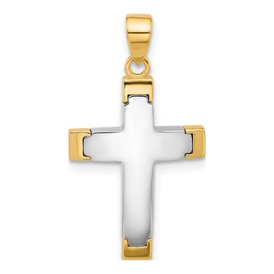 14K Two-Tone Gold Cross Pendant