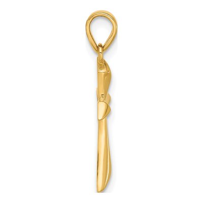 14K Yellow Gold Angled Cross Pendant – view 3