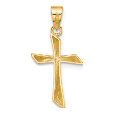 14K Yellow Gold Angled Cross Pendant – view 4