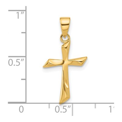 14K Yellow Gold Angled Cross Pendant – view 5
